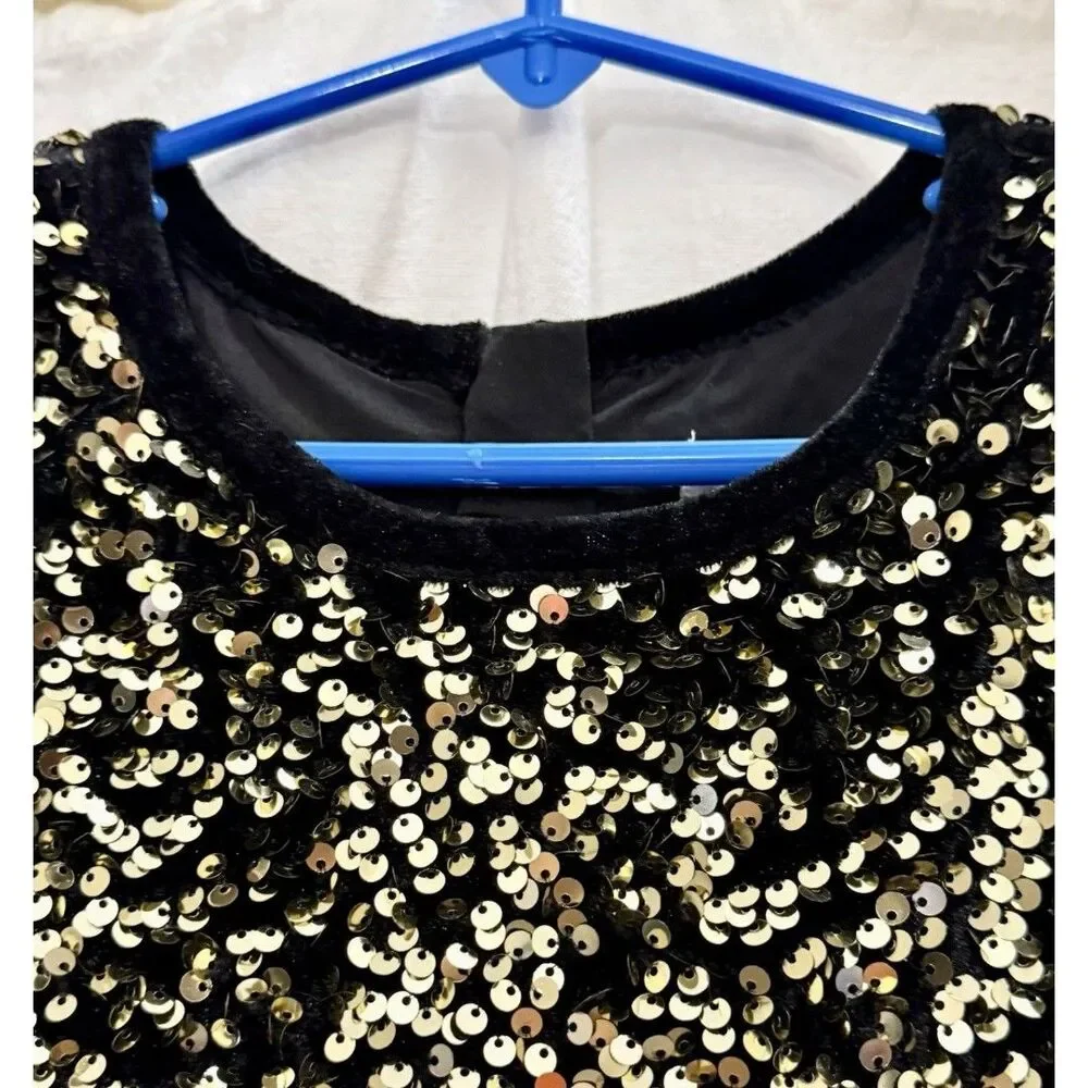 EUC Cupcakes & Cashmere Girls 10 Gold Sequin Party Dress Holiday Wedding Sparkle